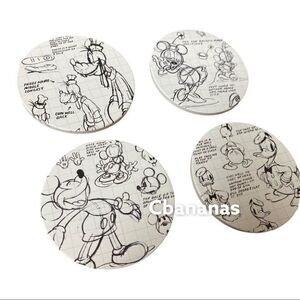 Mickey Mouse and‎ Friends Coaster Set Sketch Minnie Drink Home Furniture Parks